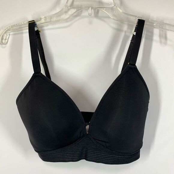Lively Other - Lively Women's Wireless Padded Mesh Trim Spacer Bralette Black Size 34DD